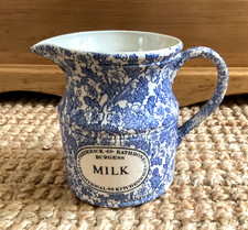Vintage Frederick Rathbone Burgess Large Blue White Floral Chintz Milk Jug