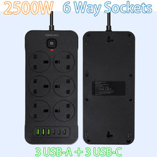 6 Way Extension Lead with USB