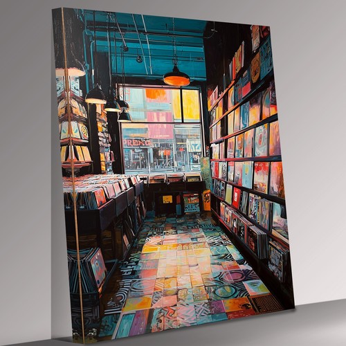 Old record shop modern - record,