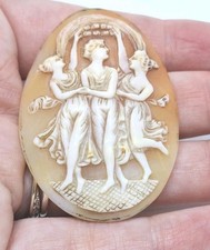 Antique Carved Cameo Loose Shell ‘The Three graces’