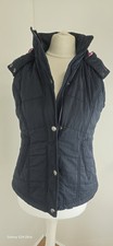 Crew Clothing Women's Navy Blue Padded Gilet Removable Hood UK 8