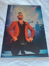 Geniune robbie williams autograph on metal picture plaque picture! 1 of a kind 