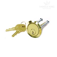 Night Latch Cylinder Lock Barrel Brass Finish 2 Keys Replacement Rim Cylinder