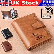 Designer Mens Leather Wallet RFID SAFE Contactless Card Blocking Purse Gift UK