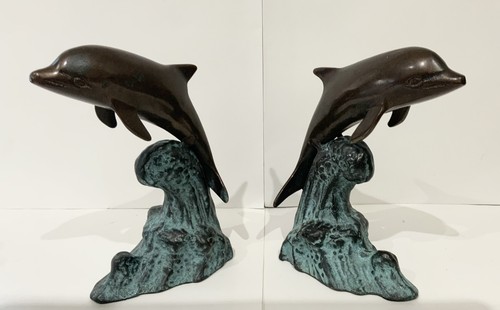 Pair bronze dolphin - of,
