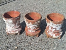 Trio of Vintage Reclaimed Terracotta Chimney Pot Garden Planter Urns FREE UKP&P 