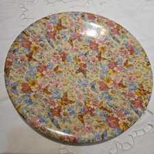 Vintage Wade Heath Floral Butterfly Chintz Yellow Pink Blue Lunch Plate