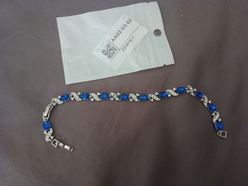 Silver sapphire floral link - floral,