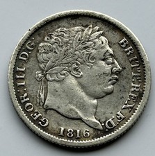 1816 George III Silver Shilling Coin