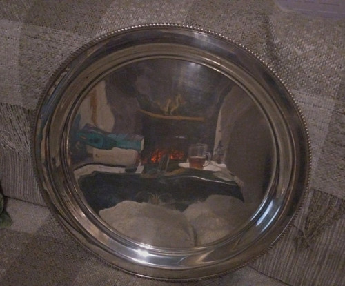 Large round silver - large, plate