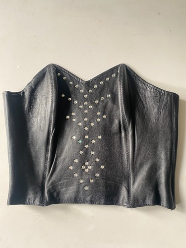 Real black leather - corset,