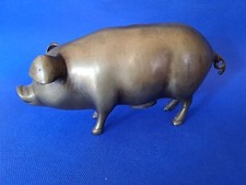 Vintage Brass Piggy Bank Pig Money Box
