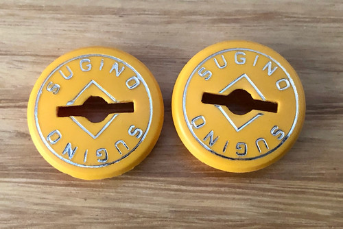 Sugino crank caps yellow - -,
