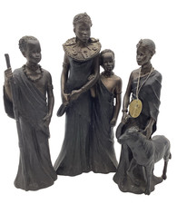 THE LEONARDO COLLECTION AFRICAN MASAI FIGURINES x3