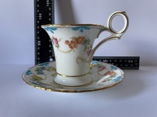 Rare Vintage Fine Bone China Cup & Saucer - Cauldon Ltd Of England Rich Briggs