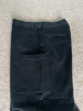 Mens Authentic ASOS Flat front Black Baggy Fit Wide Leg chino Trousers 32x26 VGC