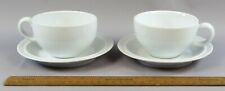 White Denby China Cups & Saucers  x 2  VGC Porcelain China