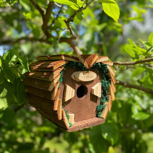 Hanging wooden love bird nest - hanging,
