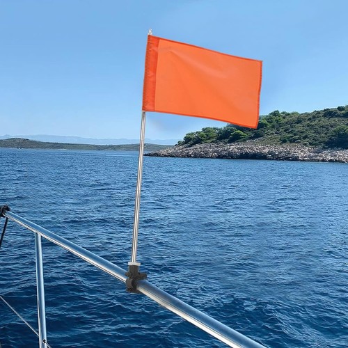 Orange boat ski flag 12x18 - ski,