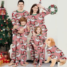 Christmas Matching Family Pyjamas Adults Kid Xmas Santa Nightwear Pjs Outfits UK