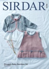 Sirdar Knitting Pattern - Snuggly Baby Crofter DK, Pinafore And Cardigan 5296
