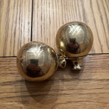 2 Antique Brass Bed Knobs 60mm