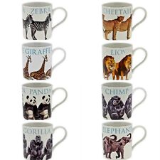 WILDLIFE MUGS LION GORILLA ZEBRA TIGER CHEETAH ELEPHANT PANDA GIRAFFE FOX CHIMP