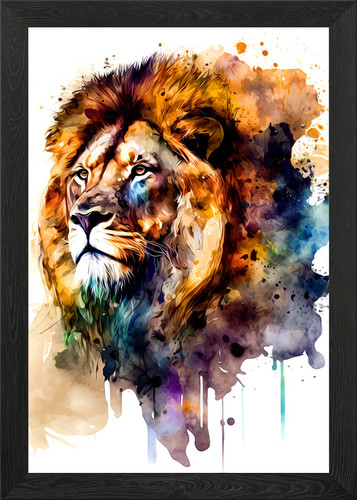 Lion framed wall art poster - lion,