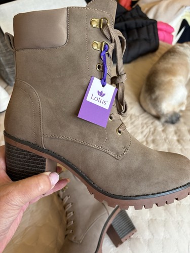 Lotus taupe heeled boots - taupe,