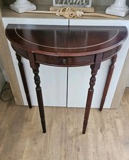 Vintage Half Moon Mahogany Hall Table With Draw