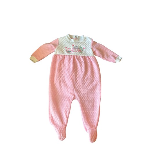 Babygro pink quilted footed - pink,