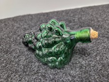 Vintage  small Grape bunch Bottle Green Glass not painted