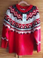Next Red Chunky Knit Patterned