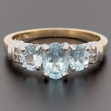 9ct Yellow Gold Blue Topaz &