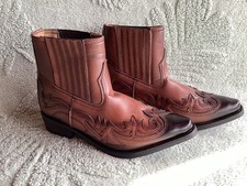 Mens brown leather - leather, cowboy