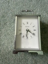 Vintage Metamec Quartz Silver Metal Carriage Clock 