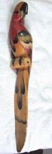 Large Wooden Parrot On Perch -