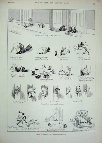 Original old antique print - old,