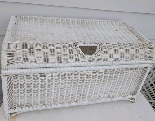 Vintage white wicker woven - vintage,