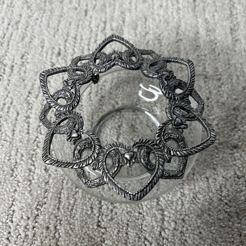 Glass dish brushed silver - glass,