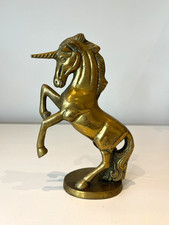Vintage Brass Unicorn Mythical Creature Fantasy Figurine Metal Ornament 18cm