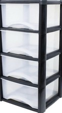 LARGE 4 PLASTIC DRAWERS -TOWER