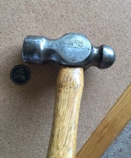Vintage Record 888 2lb Ball Pein Engineers Hammer With 14.75 Inch Handle.