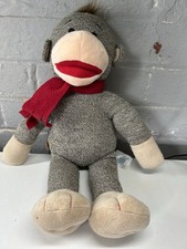 Build A Bear Sock Monkey Plush 16" Red Scarf Stuffed Animal Toy Holiday BABW