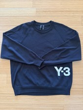 Y-3 Logo Print Crew Neck Pullover/Sweatshirt. Black HG8799. Size L