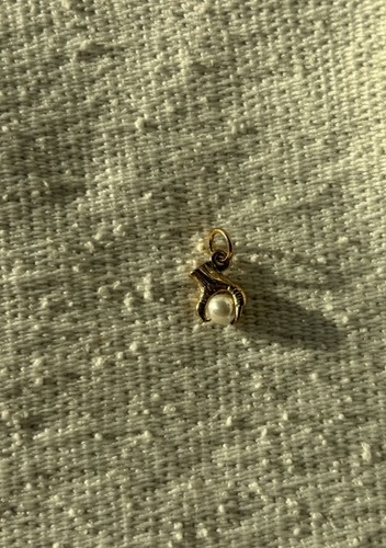 9ct gold vintage claw pearl - gold,