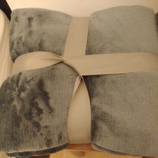 Dunelm Grey Throw Fleece