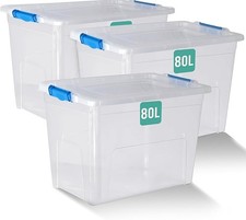 3 x 80 Litre Large Plastic