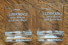 Pair GLENMORANGIE Scottish Single Malt Whisky  Tumbler Glasses - Etched