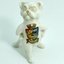 Vintage Bulldog Crested China Armorial Ware Hastings Miniature Ornament Figure